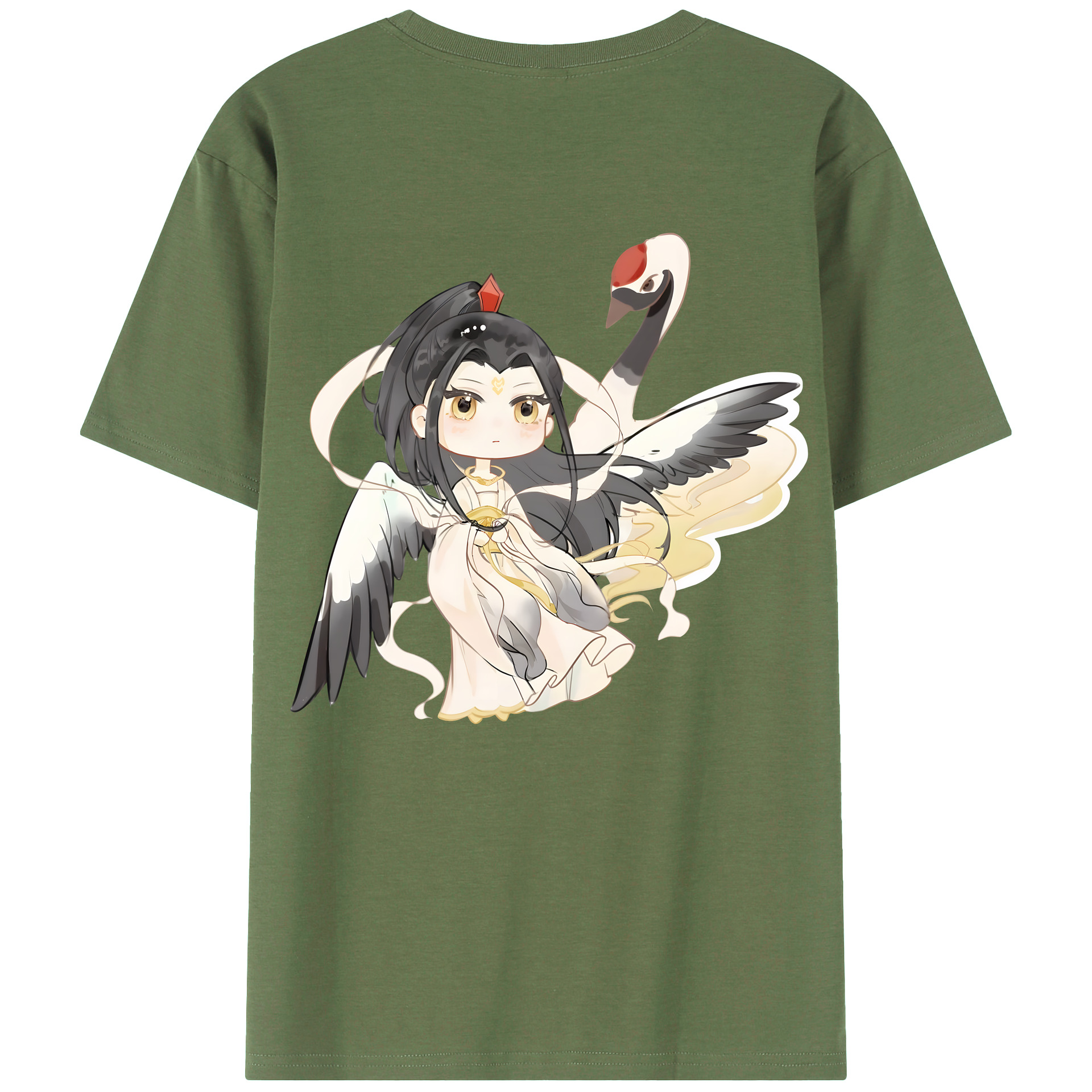 （画像用） Ne Zha 2 ナタ 魔童の大暴れ 綿100％ メンズ半袖Tシャツ（バックプリント） 通気性